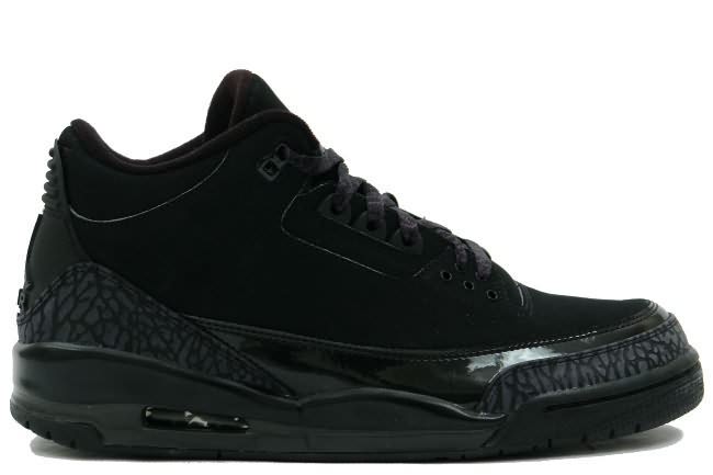 Exactly Fit Air Jordan 3 (III) Retro Black Cat (Black Dark Charcoal Black)